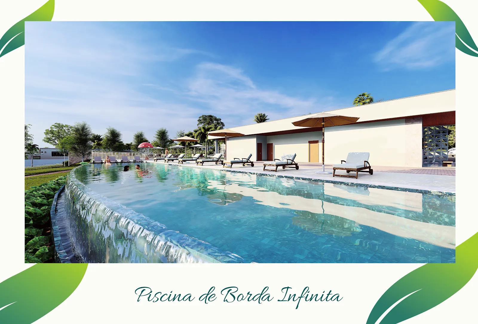 Piscina com borda infinita do Aldeia do Lago, condomínio fechado em Santa Bárbara de Goiás